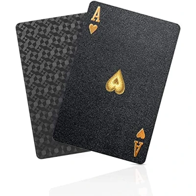 Image of BIERDORF Playing Cards Waterproof Poker Black Diamond Professional Plastic Standard Card Decks Designer Novelty, 1 Deck of 3.55x2.58x0.8inch