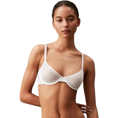 Image of Calvin Klein Women&#039;s Unlined Demi 000qf7103e Demi, White (White), 34 / 34A