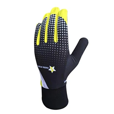 Image of Sikma Mens Cycling Gloves Full Finger Winter Cold Wear Thermal Windstopper Biking Gloves/Mitts (Black/Yellow, Small/Medium)