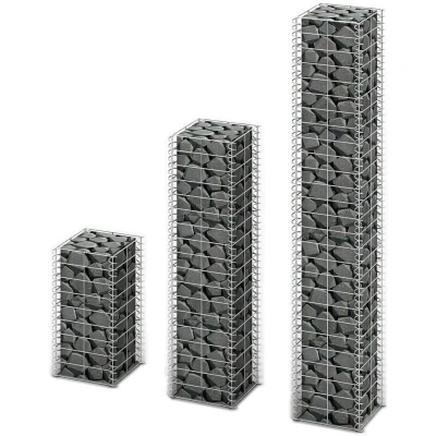 Image of vidaXL 3 Piece Gabion Set Galvanised Wire