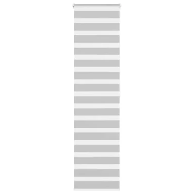 Image of vidaxl zebra blind 60x200 cm light grey polyester fabric modern dual layer roller shade for bedroom/office/living room