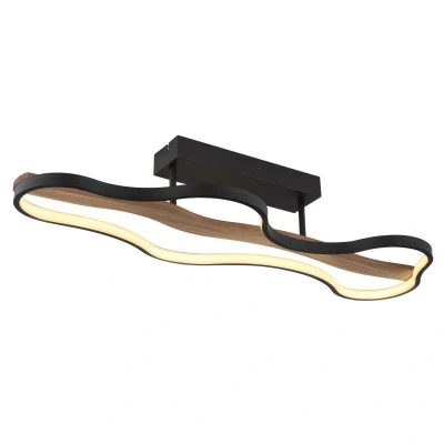 Image of Bezzy Integrated LED Semi Flush Ceiling Light Matt Black 3000K