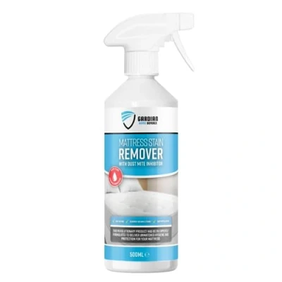 Image of Gardian Mattress Stain Remover Spray with Dust Mite Inhibitor 500ml Cleaner to Remove Organic Stains from Spills, Sweats and Accidents Fast Acting Fabric