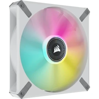 Image of Corsair iCUE ML140 RGB ELITE, 140mm PWM Fan AirGuide Technology, Magnetic Levitation Bearing, Up to 1,600 RPM, Low Noise, Lighting Node CORE Included Dual Pack White (CO 9050119 WW)