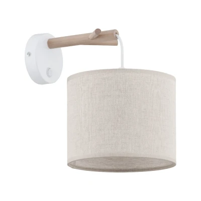 Image of Albero Wall Lamp With Shade Pine, Cream 1xE27