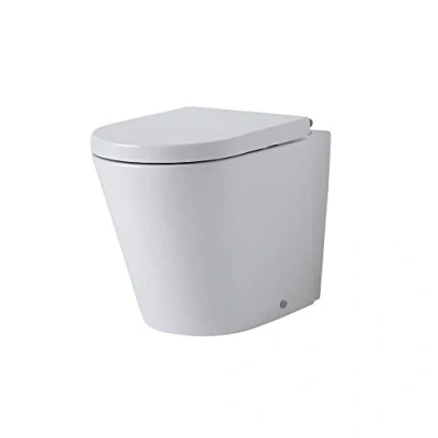Image of Milano Rivington Modern White Ceramic Back to Wall Toilet WC Pan Soft Close Seat