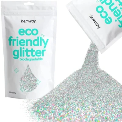 Image of Biodegradable Glitter Silver Holographic Eco Friendly Plant Based Bio Ultrafine for Face Body Hair Craft Resin Festival Makeup Eyeshadow 100g / 3.5oz