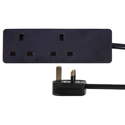 Image of PRO ELEC PELB1992 Mains Extension Lead, 2 Gang, 7.5m, Black