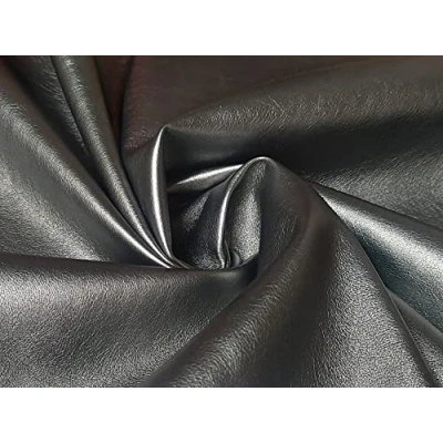 Image of Faux Leather Pleather Fabric Material Silver Metallic, 1Mtr 140cm x 100cm