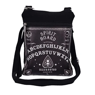 Image of Nemesis Now Spirit Board Shoulder Bag, Black, 23cm, Cotton