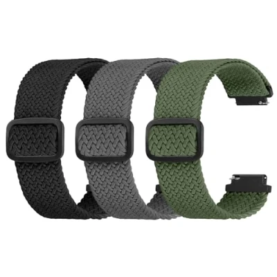 Image of Ecogbd Elastic Nylon Replacement Strap 16mm 18mm 20mm 22mm, Quick Release Watch Straps, Soft Fabric Adjustable Breathable Sport Women Men