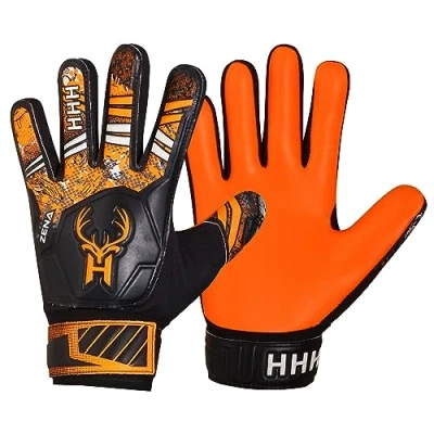 Image of HHH Football Goalkeeper Gloves For Boys, Kids Children Youth Soccer Goalie with 4mm Latex Super Grip Palms Goalkeeping