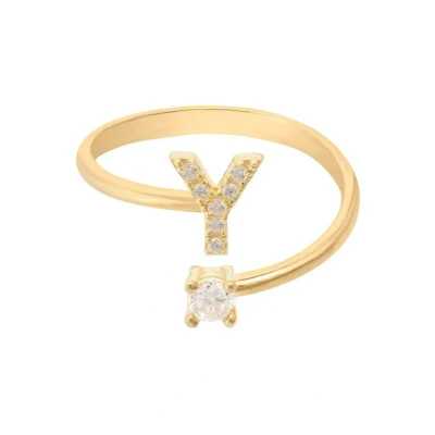 Image of Latelita Initial Y Ring, Women&#039;s, Size: One Size, Yellow