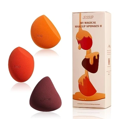 Image of Jessup Makeup Sponge Set, 3pcs Make up Sponges for Face Soft Beauty Foundation Blender Concealer Sponge, SP013
