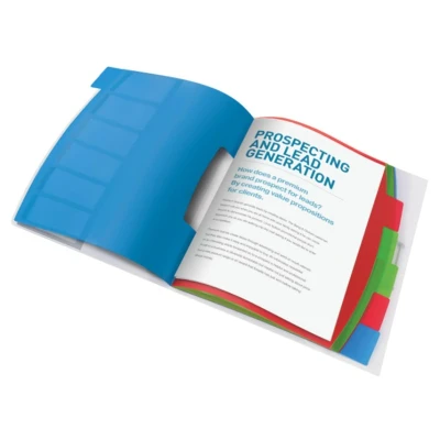 Image of Esselte A4 Divider Book, Translucent, Integrated Index with 6 Compartments, Holds Up to 200 Sheets, Elastic Closure, White, VIVIDA Range, 624029