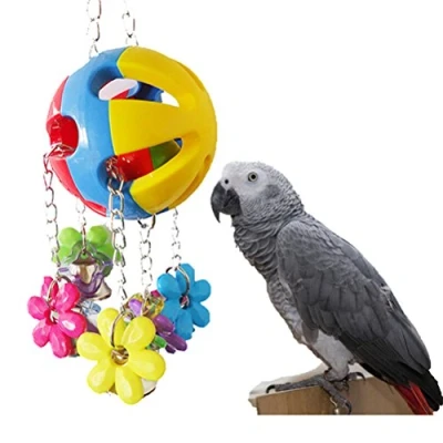 Image of Keersi Parrot Chew Toy Ball for Pet Budgie Parakeet Cockatiel Conure Lovebird Finch Canary Cockatoo African Grey Macaw Eclectus Amazon Cage Accessories
