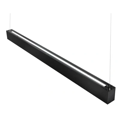 Image of VOLTACON LED Ceiling Light 120cm/4ft 50Watt Natural White, Suspended or Surface Mounted, Black/White Office, Utility, Corridor, Shop Lighting (Black)