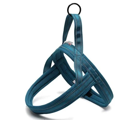 Image of WINHYEPET True Love Dog Harness Nylon Ribbon Comfortable Inner Safety Reflective Strip Convenient Adjustable Easy Control Pet Vest Suitable for Small Medium and Large Dogs TLH5811(Blue,L)