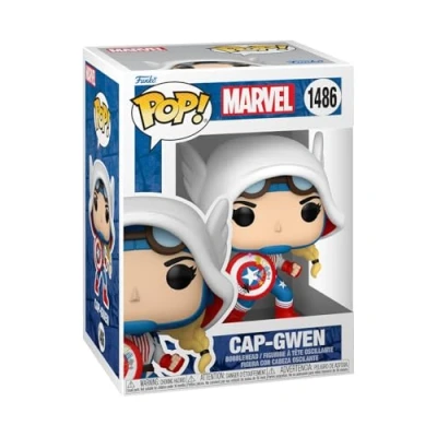 Image of Funko POP! Marvel: SGGV Captain Capt. America Gwen Marvel Comics Collectable Vinyl Figure Gift Idea Official Merchandise Toys for Kids &amp; Adults Comic Books Fans