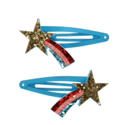 Image of Children&#039;s Shooting Star Glitter Hair Clips (set Of 2)