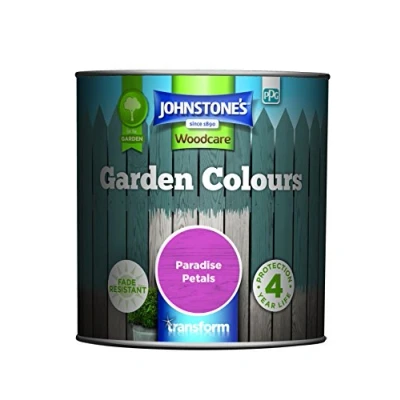 Image of Johnstone’s Garden Colours Paradise Petals Exterior Wood Paint Fade Resistant Suitable for Furniture Outdoors Fence Dry in 2 hours 12m2 Coverage per Litre 1L