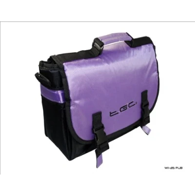 Image of New Black &amp; Purple Trimmed Nintendo Wii Messenger Style Console In Car Case Bag