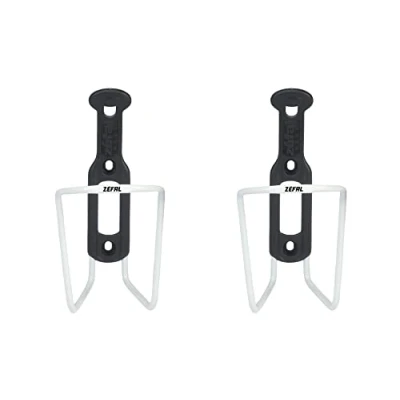 Image of ZEFAL Pack of 2 Aluminium Plast 124 Bicycle Bottle Cages Holder for All Types Bikes Lightweight and Robust White