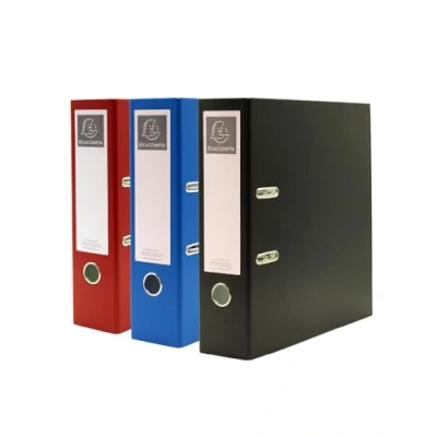 Image of Exacompta A4 Lever Arch File, 75mm, Office Ring Binder, Assorted, Pack of 3 (Black, Blue, Red) Stationery Folders for Paperwork and Document Organisation 227/0000Z