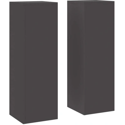 Image of vidaXL Outdoor Plant Stands Pillar 2 pcs Black 24x24x35 cm Steel