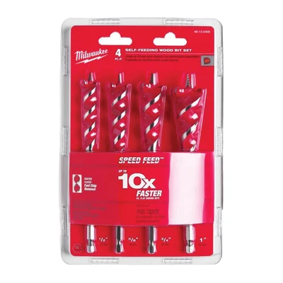 Image of Milwaukee Set of 4 Speed Feed Helical Conical Mecchie for Wood Reinforced Tips