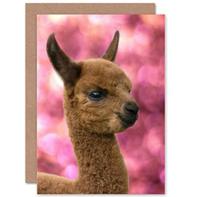 Image of Wee Blue Coo GREETINGS CARD BIRTHDAY GIFT ANIMAL ALPACA LLAMA BABY CUTE