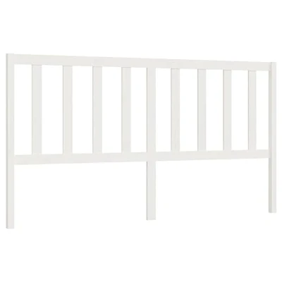 Image of vidaXL Solid Pine Wood Bed Headboard, White Elegant and Rustic Bedroom Decor Supporting Frame, Easy Assembly Required, 206x4x100 cm