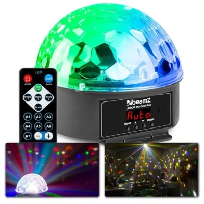 Image of BeamZ JB90R Mini Star Ball LED Disco Party Light with DMX, Sound Activation and Auto Modes