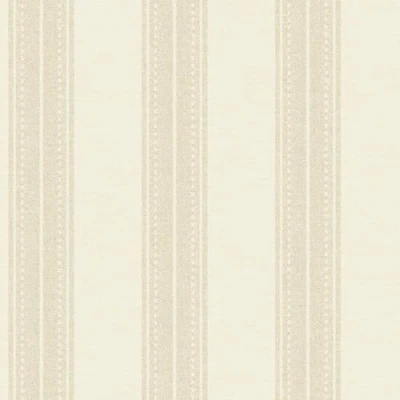 Image of Beige Linen Stripe Wallpaper Cream Material Effect, Smooth Contemporary Modern, Feature Wall