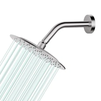 Image of AULEEND Rain Shower Head Round Head, High Flow Stainless Steel Rainfall Pressure Design (Brushed Nickel, 8 Inch)