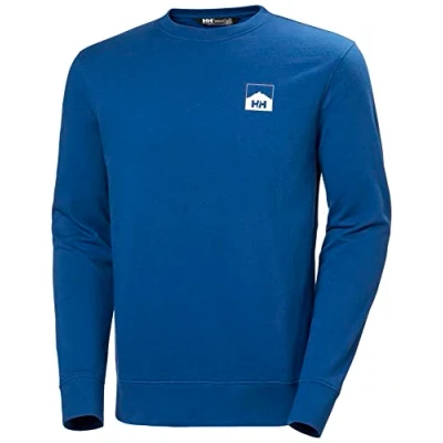 Image of Helly Hansen Mens Nord Graphic Crew Sweatshirt, XL, Deep Fjord