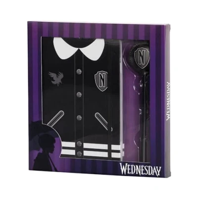Image of Karactermania Wednesday Varsity Gift Box with Diary and Fashion Ballpoint Pen, Black