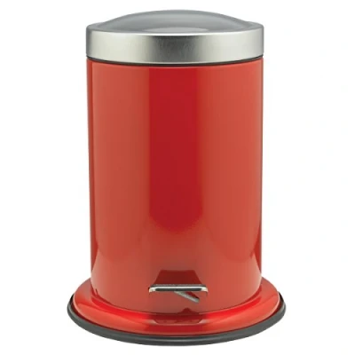 Image of Sealskin Acero Pedal Bin, Stainless Steel, Red, 23 x 28.5 22.4 cm