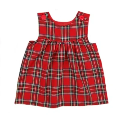 Image of BRAW CLANS TARTANS Royal Stewart Pinafore Kids Tartan Dress Button Shoulder Made in UK Scottish Heritage Gift for Girls Size 4 Year