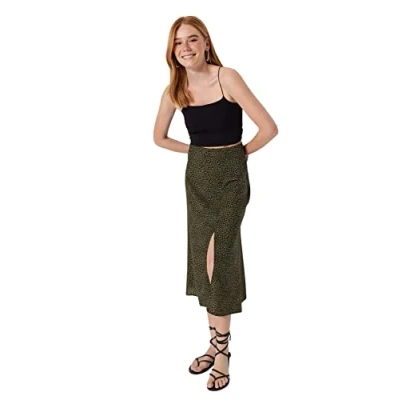 Image of Trendyol FeMan A line Woven Skirt,Khaki,36