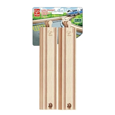 Image of Hape E3779 Long Railway Rails Wood Pack of 4 Natural