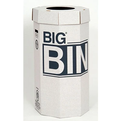 Image of Acorn Tough Big Bin Flat Packed 85% Recycled Fluted Board 450mm wide x 900mm high 160 Litres Ref 142958 (Pack of 5) Made in the UK for a lower carbon footprint