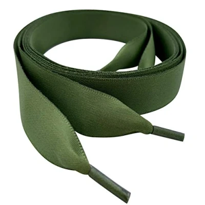 Image of Pimp My shoes Khaki Coloured Satin Ribbon Shoelaces Ideal For Trainers Sneakers Boots (155cm/61&quot; 9 10 Eyelets)