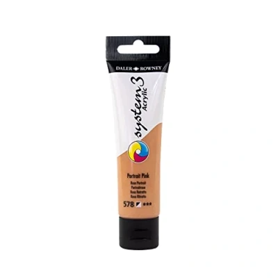 Image of Daler Rowney System3 Acrylic Paint, Plastic Tube, 2oz 59 ml, Peach Pink