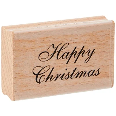 Image of Art Stamps Scripted Christmas Inca Stamp, Black, 25 x 46 mm