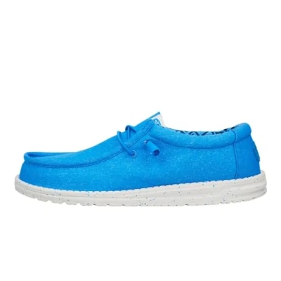 Image of Hey Dude Men&#039;s Wally Canvas Moccasin, Blue, 11.5 UK