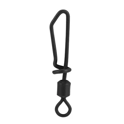 Image of Zerone 20PCS Fishing Swivel Tackle and Snaps Rolling Copper Swivels Rigs Kit with T shape Snap in Black