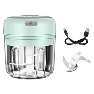 Image of 100ml Garlic Onion Ginger Chopper, Electric Masher Crusher Meat Mincer Grinder Used To Crush Garlic, Ginger, Chili Powder, Minced Meat, Etc Green