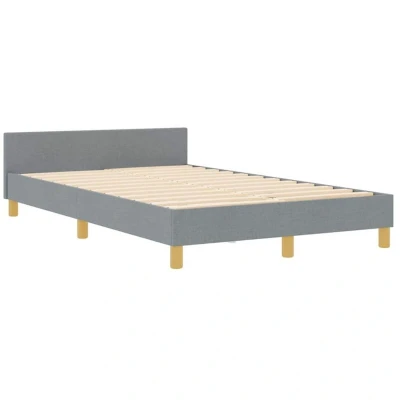 Image of vidaXL Bed Frame Light Grey 120x190 cm Fabric