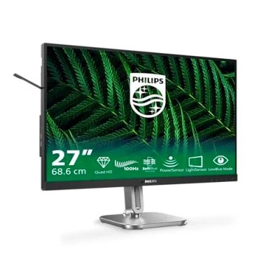 Image of PHILIPS 27B2G5200 27 inch Full HD monitor, height adjustable, speakers, Adaptive Sync (2560x1440, 75 Hz, 2x HDMI 1.4, 1x DisplayPort 1.2, USB Hub) dark/gray